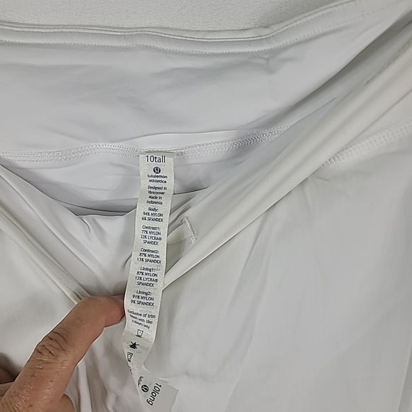 Lululemon Pace Setter Skirt Skort White Golf Tennis Pickleball Running Sz 10tall - Picture 4 of 8